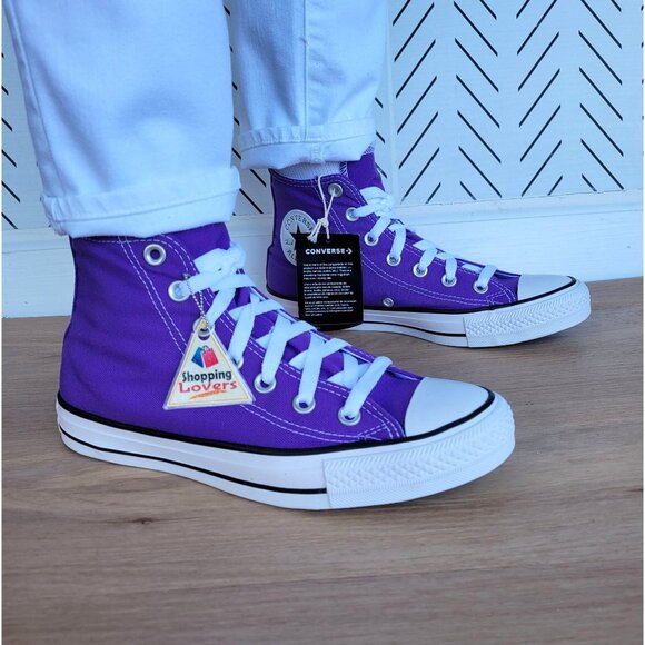 🤩Converse Chuck Taylor All Star Canvas Hi Top Sz 7.5 Women Shoes Violet 134833F - Picture 2 of 13